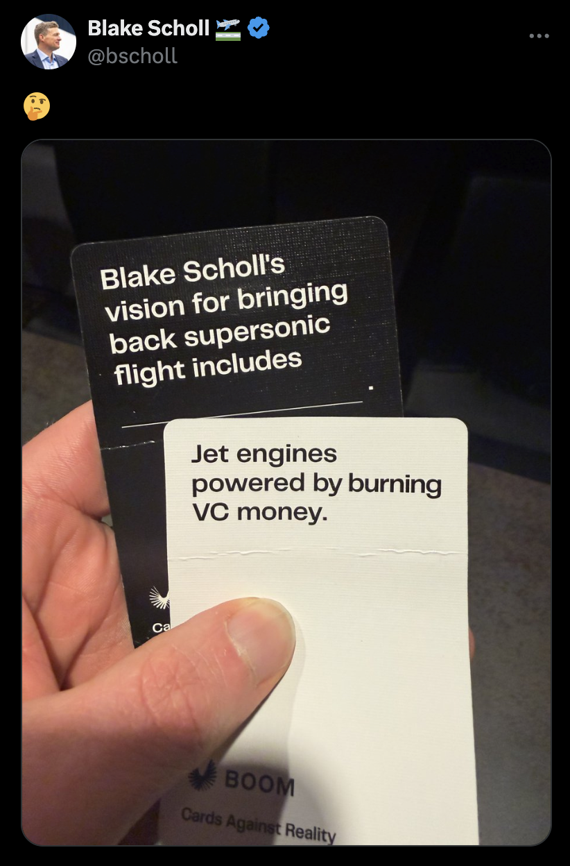 Tweet by Blake Scholl