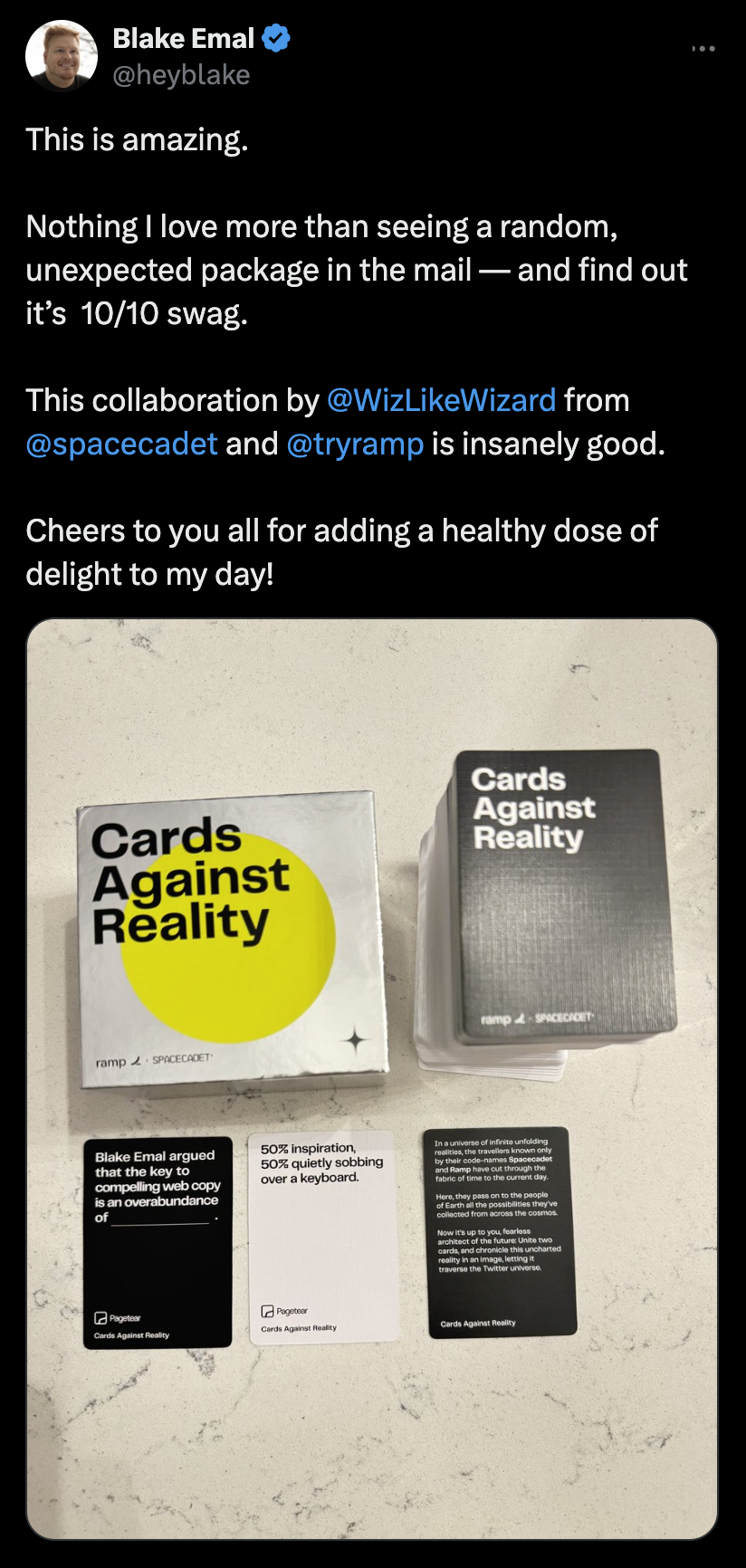 Tweet by Blake Emal